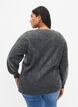 Gestrickter Pullover mit Lochmuster, Dark Grey Melange, Model image number 1