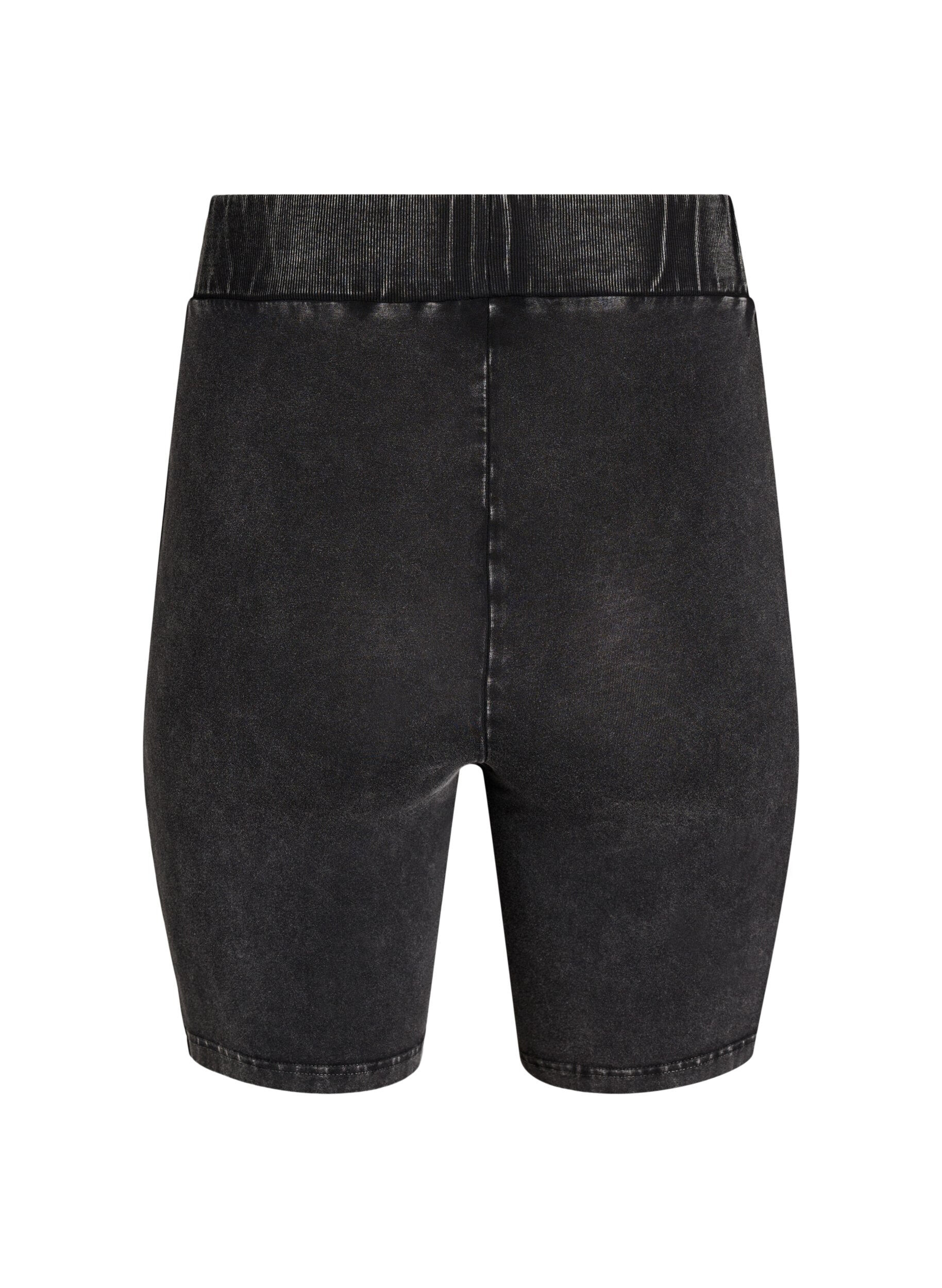 Zizzi Eng anliegende Shorts aus Jersey in Washed-Optik, Schwarz, Packshot image number 1