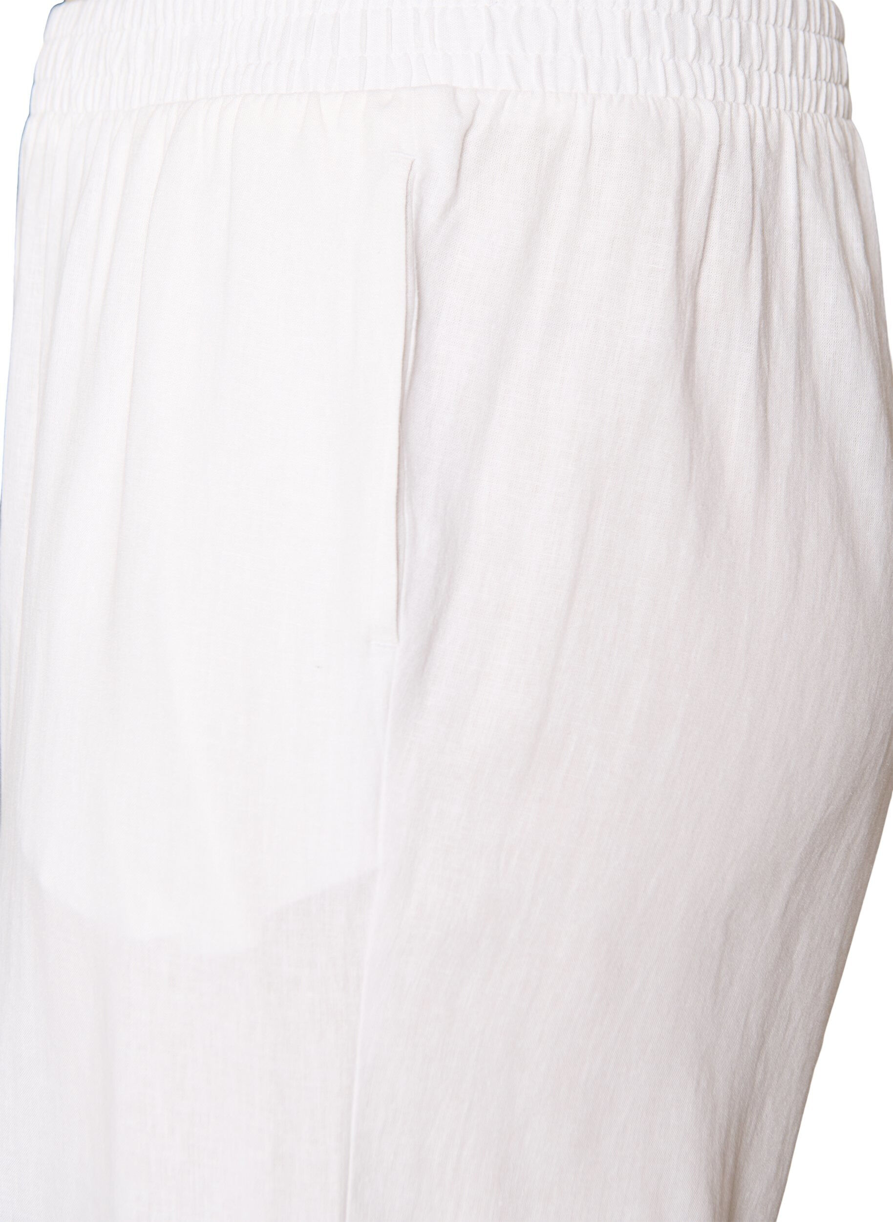 ZizziHose aus Leinen und Viskose mit weitem Bein, Wei&szlig;, Packshot image number 2