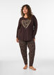 Pyjamahose aus Baumwolle mit Print, Braun, Model image number 1