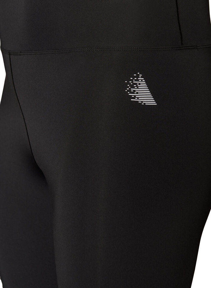 Trainingstights mit hoher Taille und Tasche im Bund, Schwarz, Packshot image number 2