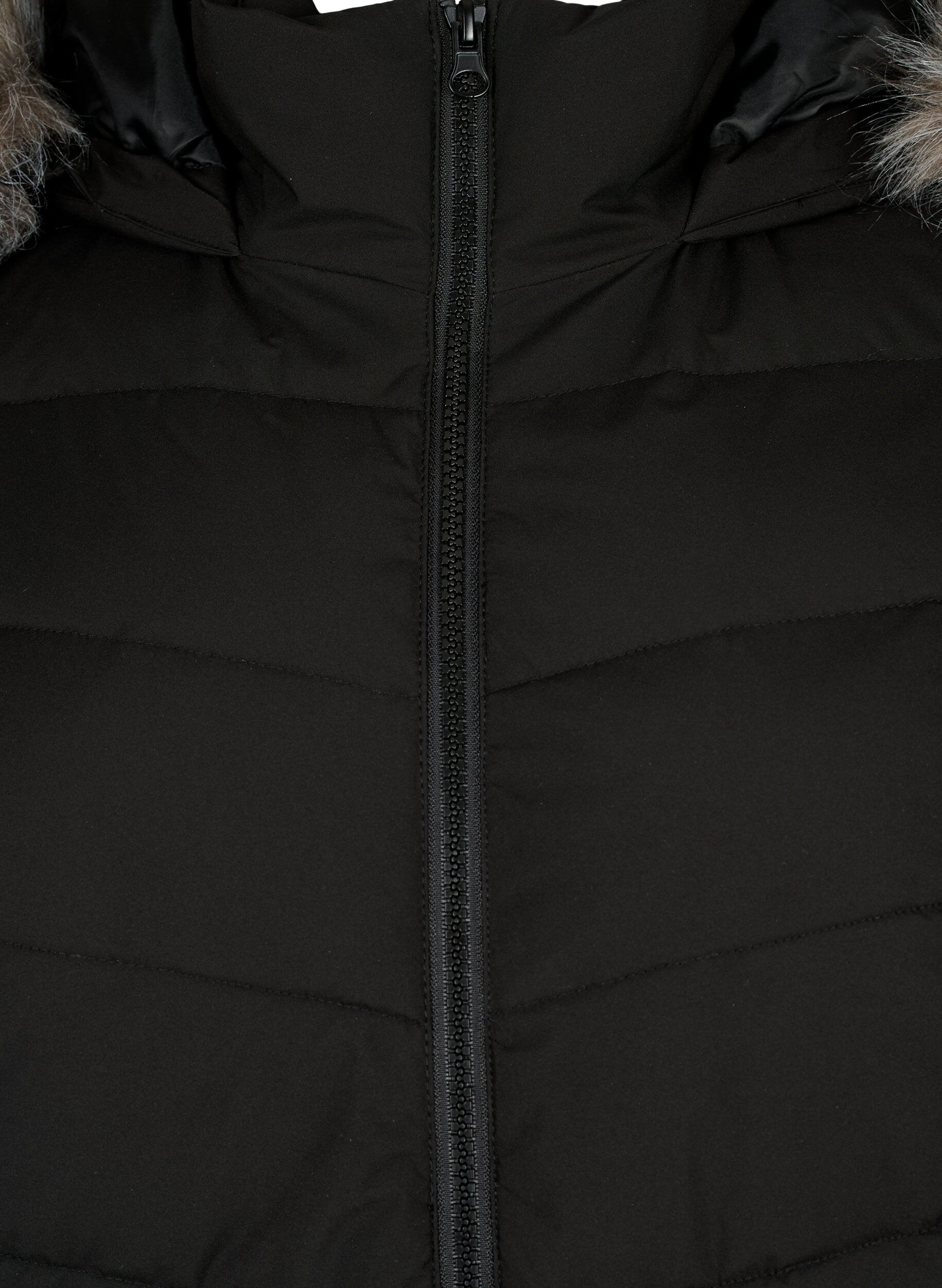 Zizzi Kurze Steppjacke mit Kapuze, Schwarz, Packshot image number 2