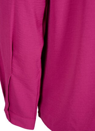 Langärmelige Bluse mit Spitzendetail, Festival Fuchsia, Packshot image number 3