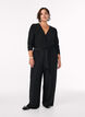 Jumpsuit mit Glitzer und Bindegürtel, Schwarz, Model image number 0