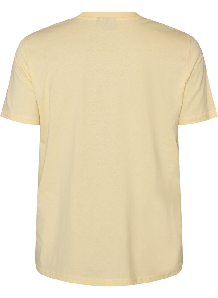 Basic T-Shirt aus Baumwolle mit Rundhalsausschnitt, Gelb, Packshot image number 1