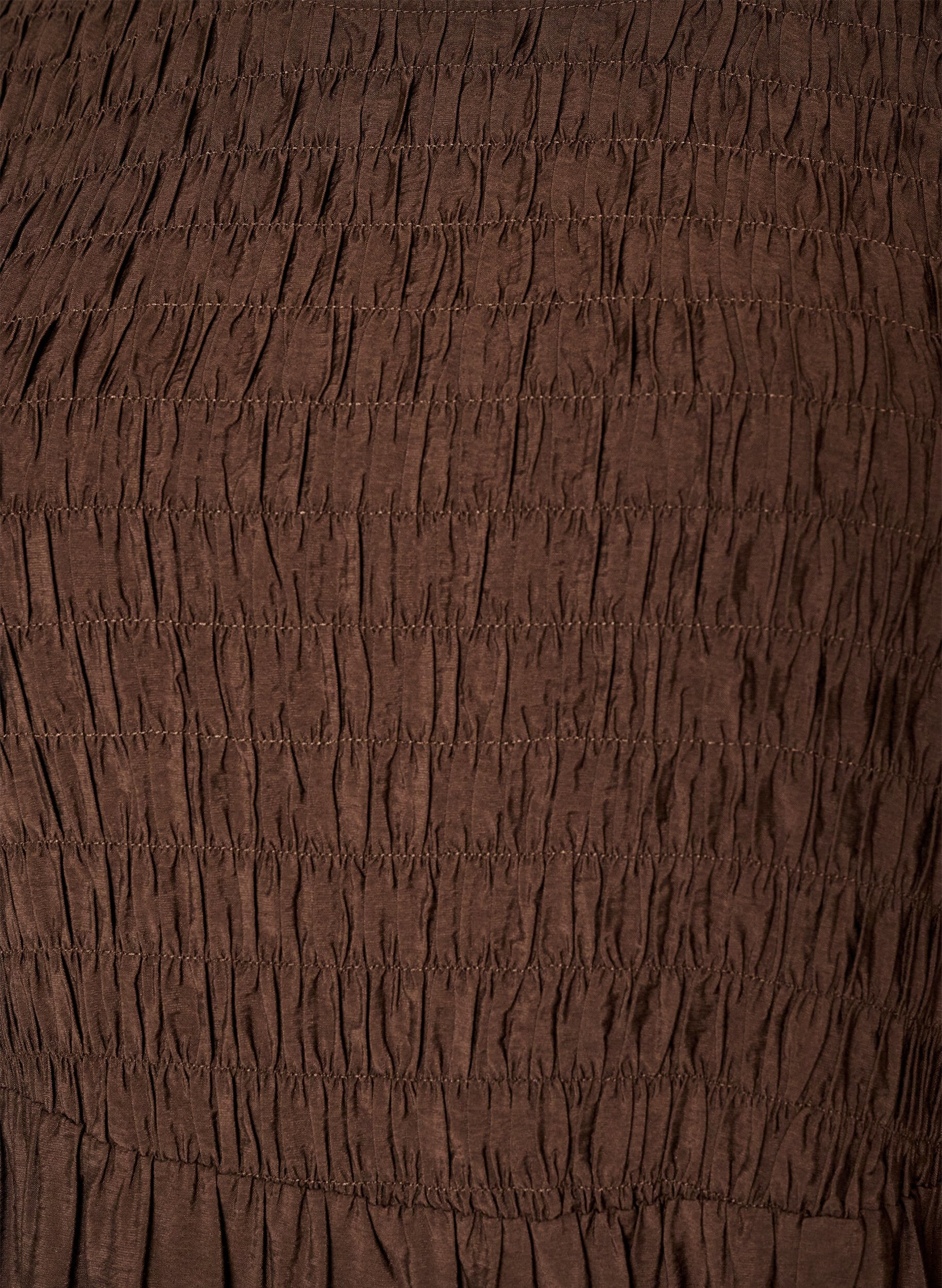ZizziMidikleid aus Viskose mit Smock, Braun, Packshot image number 2