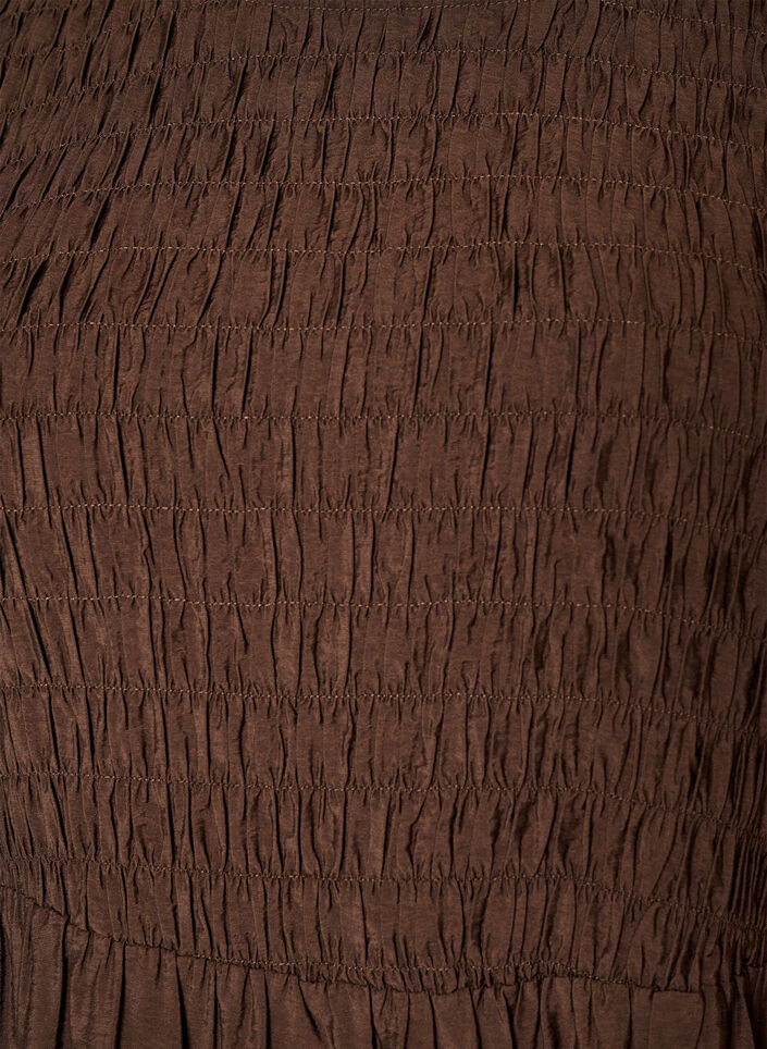 Midikleid aus Viskose mit Smock, Braun, Packshot image number 2