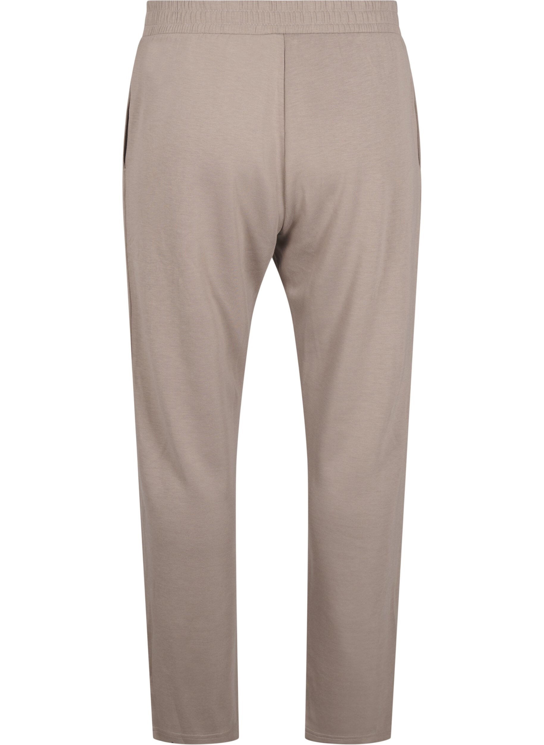 Zizzi Hose aus Modal-Mischung mit elastischem Bund, Beige, Packshot image number 1