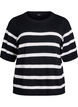 Gestreiftes Stricktop mit kurzen &Auml;rmeln, Schwarz, Packshot image number 0