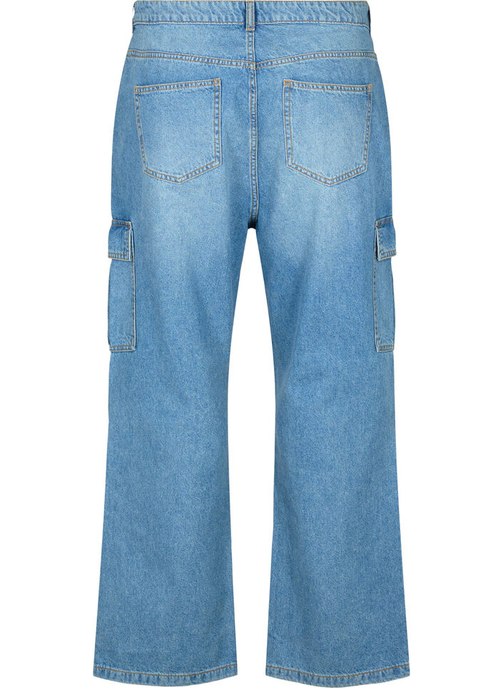 Locker sitzende Jeans mit Cargo-Taschen, Light blue, Packshot image number 1