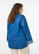 Lockere Bluse aus Denim mit Kragen und Knopfleiste, Blau, Model image number 2