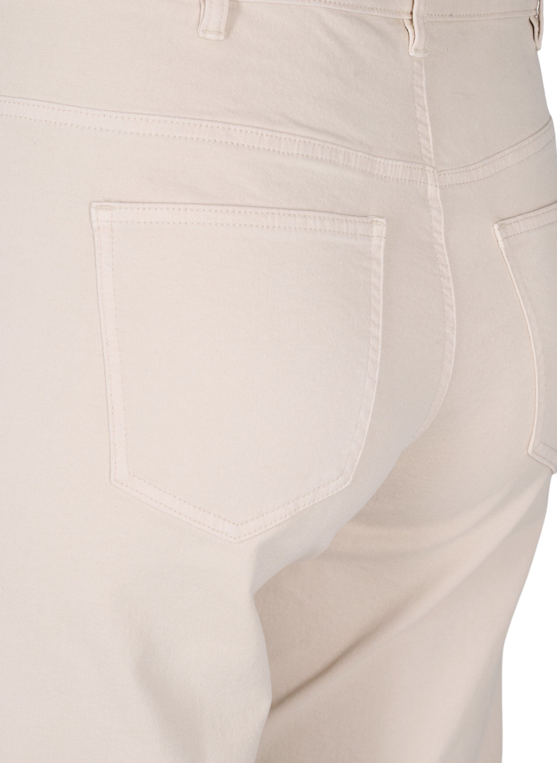 Zizzi Gemma-Jeans mit hoher Taille, Beige, Packshot image number 3