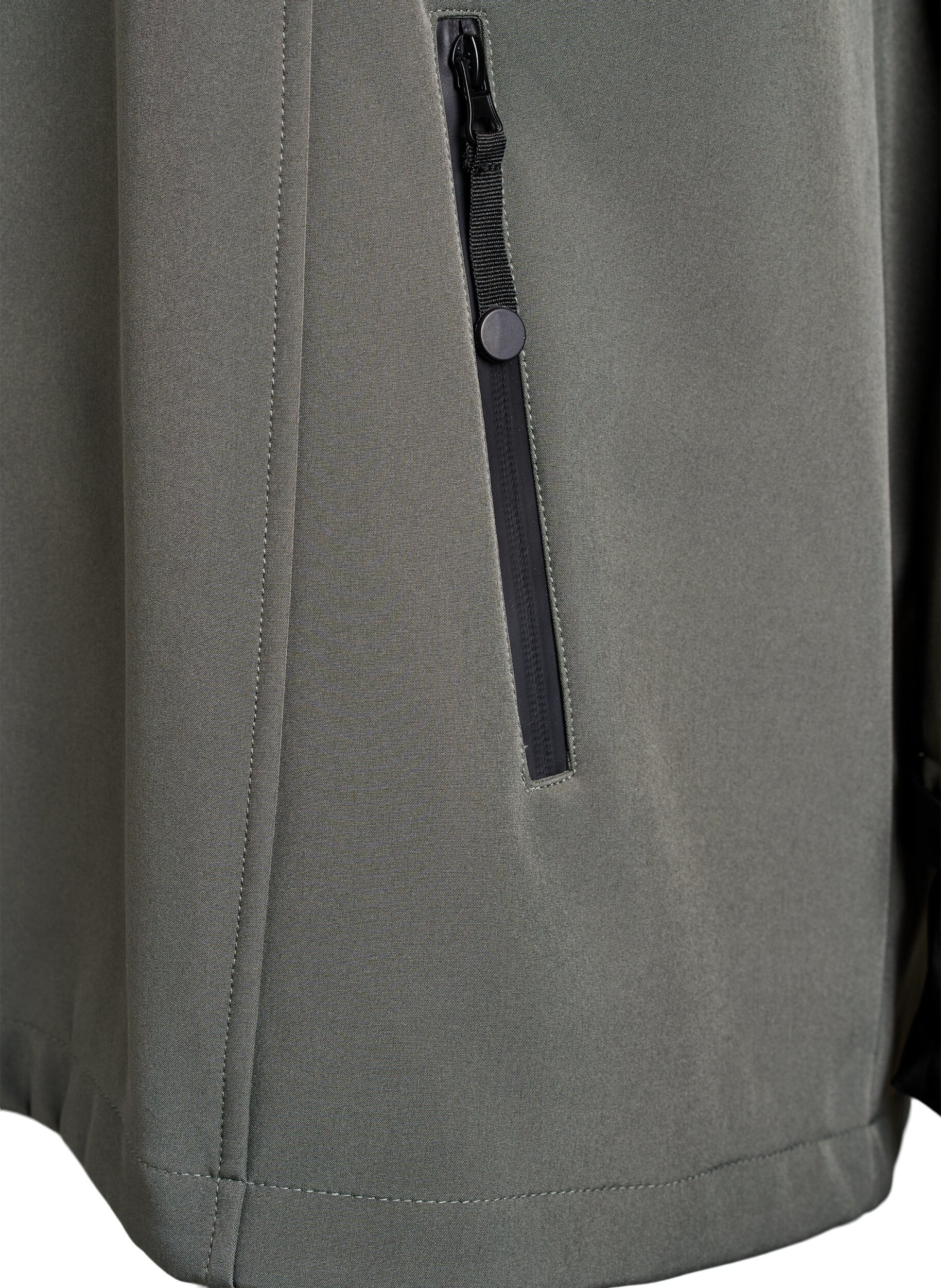 ZizziSoftshelljacke aus kurzem Schnitt mit abnehmbarer Kapuze, Grau, Packshot image number 3