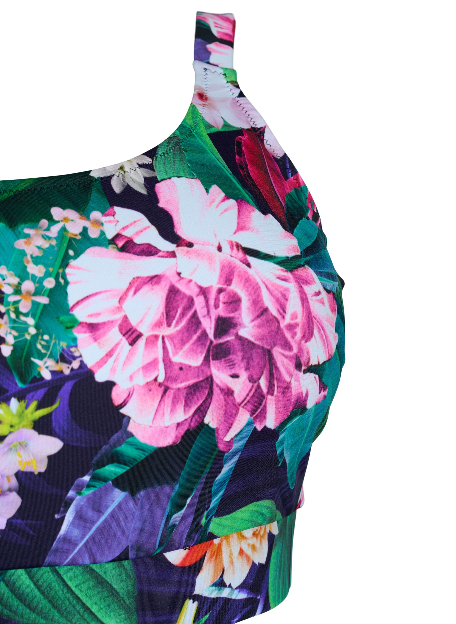 Zizzi Bikinioberteil mit verstellbaren Tr&auml;gern, Flower Print, Packshot image number 2
