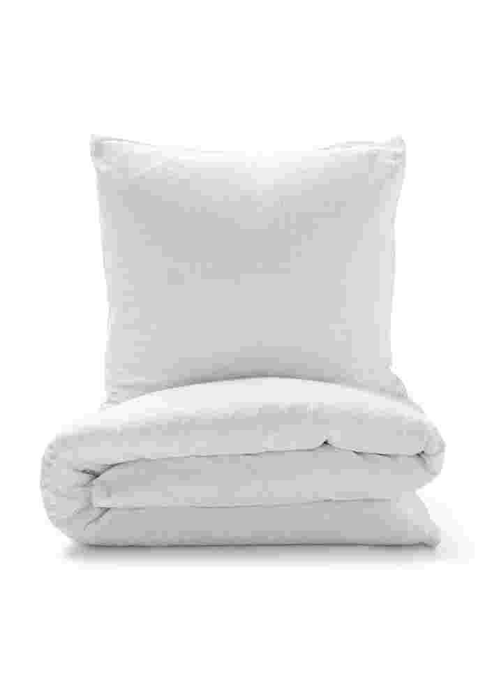 Kariertes Bettwäsche-Set aus Baumwolle, White/White Check, Packshot image number 0