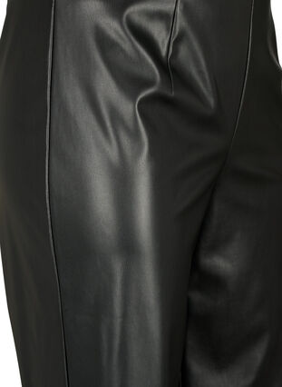Imitierte Lederhosen mit einem weiten Bein, Black, Packshot image number 2