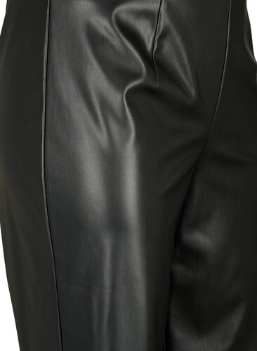 Imitierte Lederhosen mit einem weiten Bein., Black, Packshot image number 2