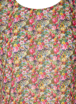 Kurzarm Bluse mit Blumenprint, Pink Flower AOP, Packshot image number 2
