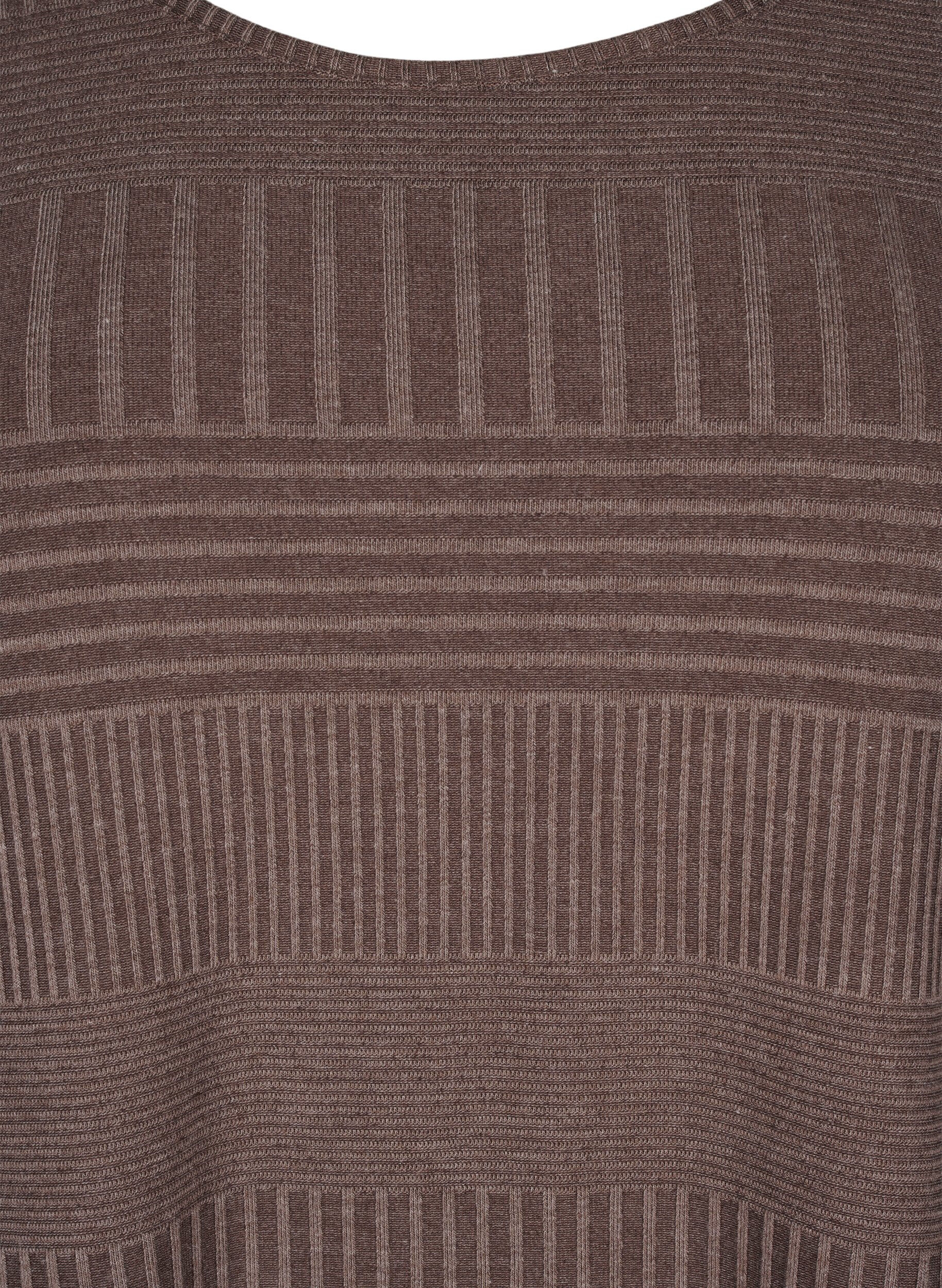 Zizzi Bluse mit 3/4-&Auml;rmeln und Streifenmuster, Ch. Martini Mel., Packshot image number 2