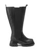 Weite Passform Lederstiefel mit langem Schaft und Elastizit&auml;t, Black, Packshot image number 0