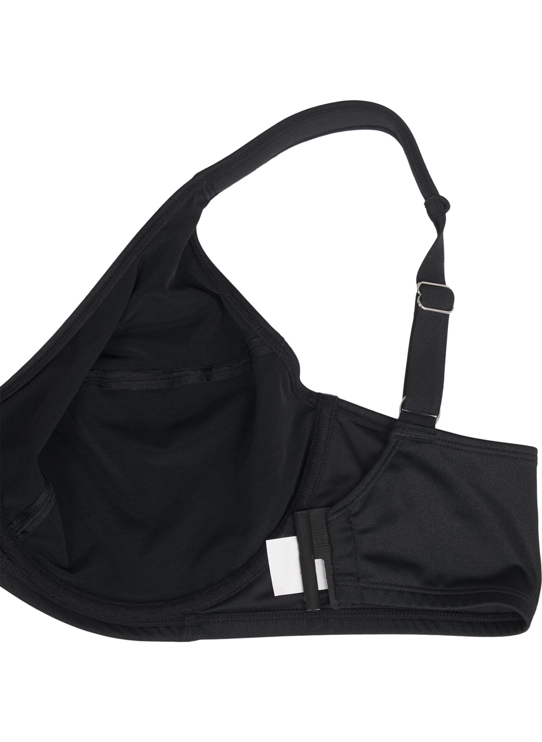 Zizzi Bikinioberteil mit B&uuml;geln und voller Abdeckung, Schwarz, Packshot image number 3