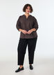 Karierte Bluse mit V-Ausschnitt und 3/4-&Auml;rmeln, Braun, Model image number 1