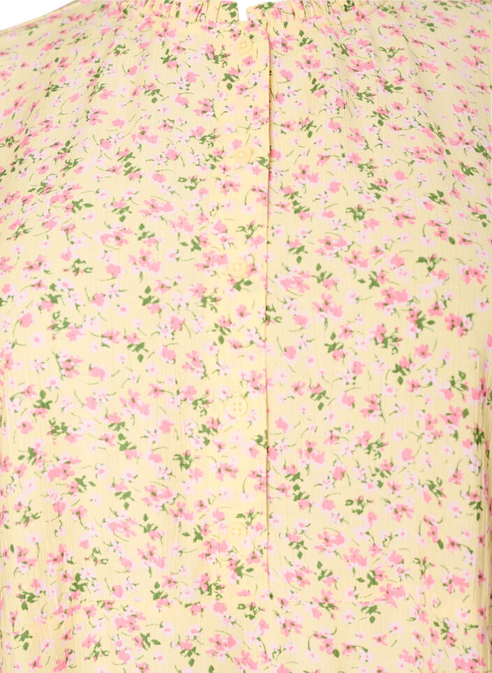 Kurzes Kleid aus Viskose mit R&uuml;schendetails, Gelb, Packshot image number 2