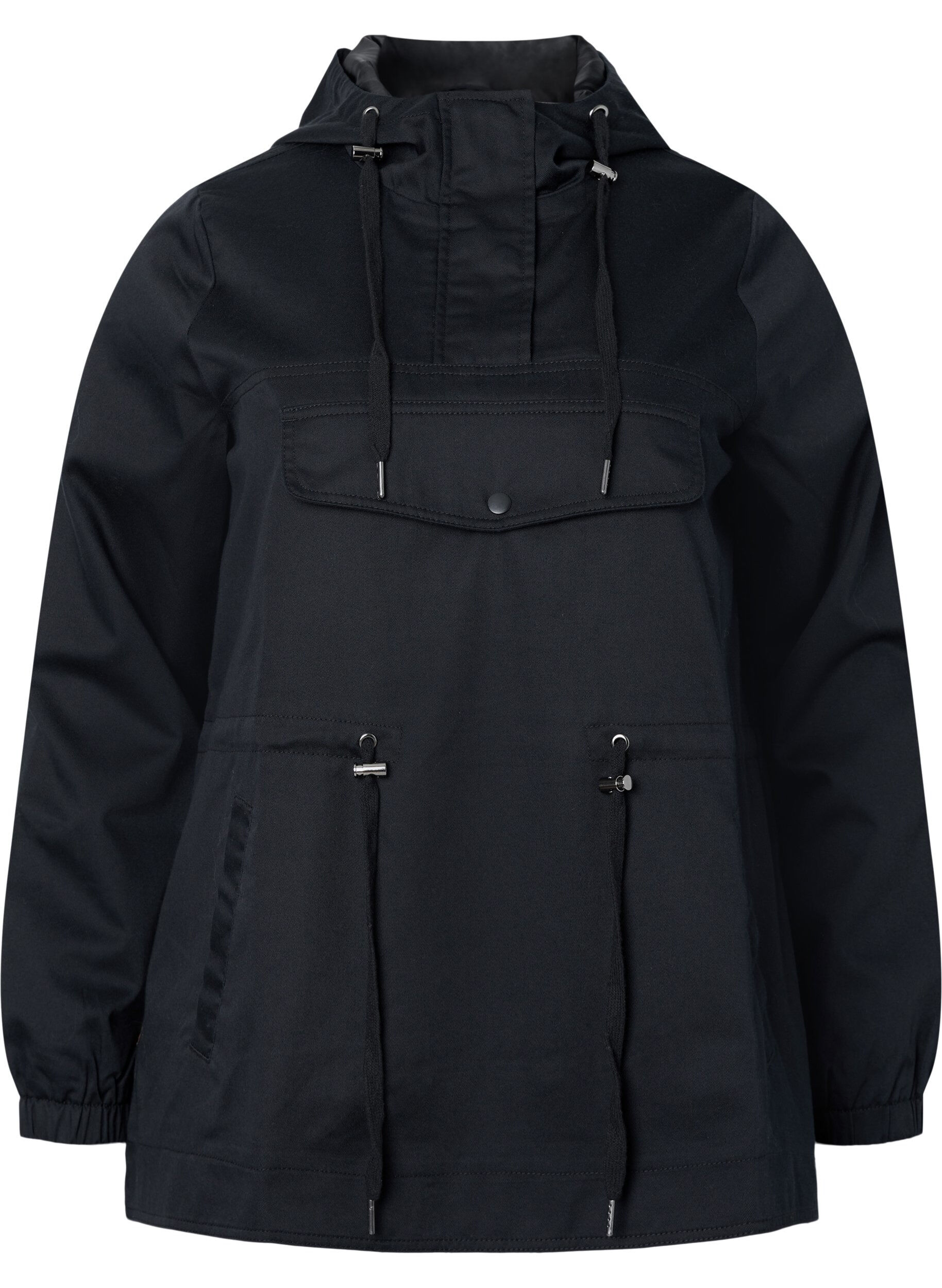 Zizzi Anorak mit Kapuze und Taschen, Black, Packshot image number 0