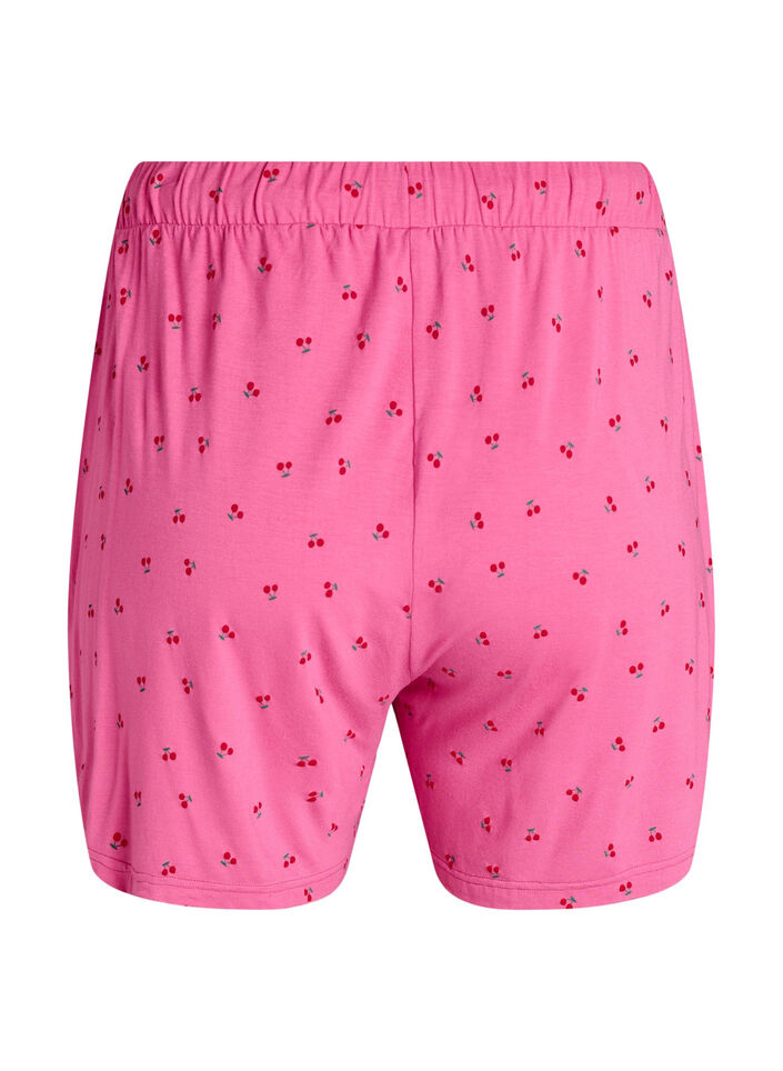 Pyjamashorts aus Viskosejersey mit Allover-Print, Pink, Packshot image number 1