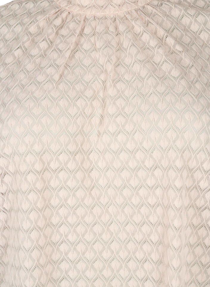 Langärmelige Bluse mit gemusterter Textur, Whisper Pink, Packshot image number 2