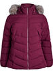 Kurze Steppjacke mit Kapuze, Dunkles Bordeaux, Packshot image number 0