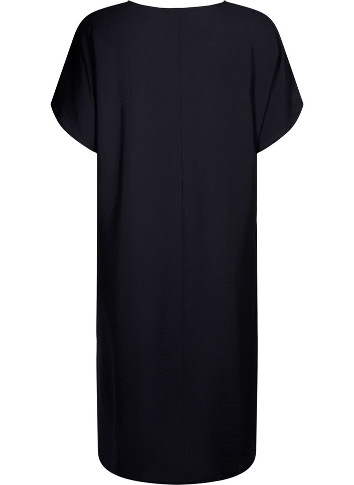 Kleid aus Viskose mit V-Ausschnitt, Schwarz, Packshot image number 1