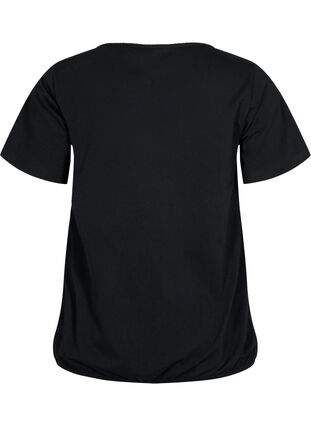 Kurzärmeliges T-Shirt aus Baumwolle, Black, Packshot image number 1