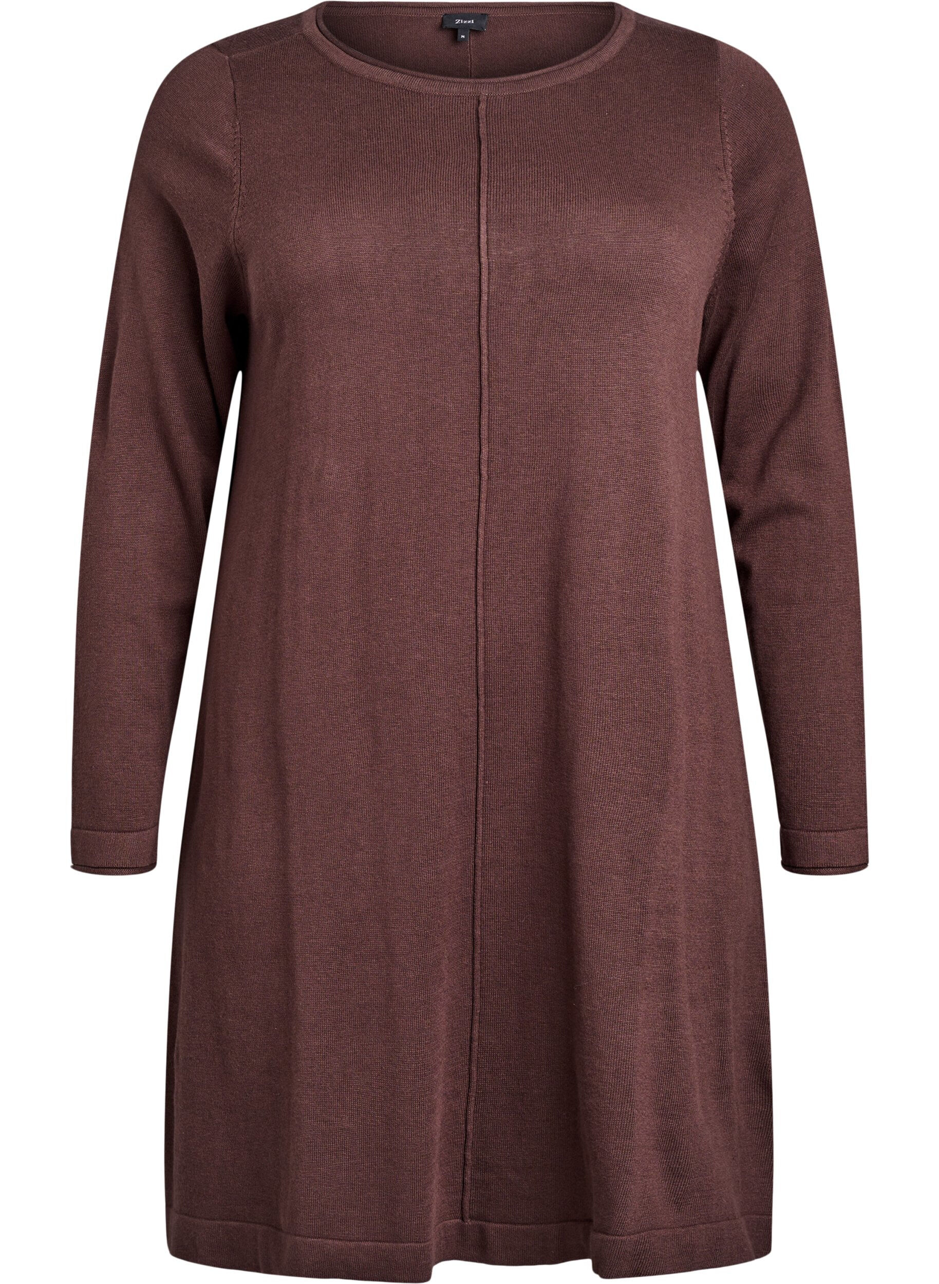 ZizziStrickkleid aus Baumwoll-Viskose-Mischung, Braun, Packshot image number 0