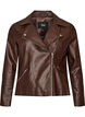 Bikerjacke aus Kunstleder, Braun, Packshot image number 0