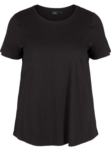2er Pack kurzarm T-Shirts aus Baumwolle, Black/Bright White, Packshot image number 2