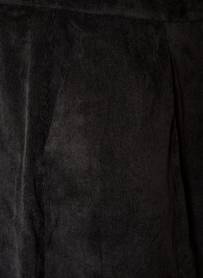 A-Linien-Rock aus Cord mit Kn&ouml;pfen, Schwarz, Packshot image number 3