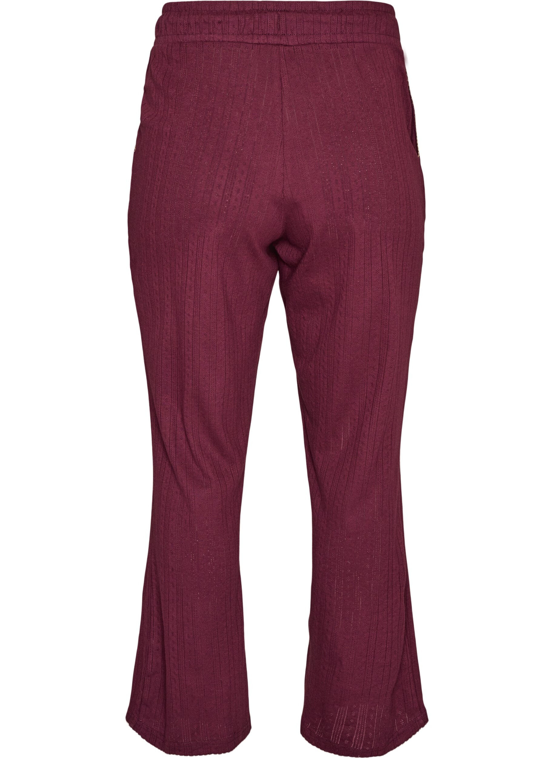 ZizziPyjamahose aus Bio-Baumwolle mit Lochstickerei, Dunkles Bordeaux, Packshot image number 1