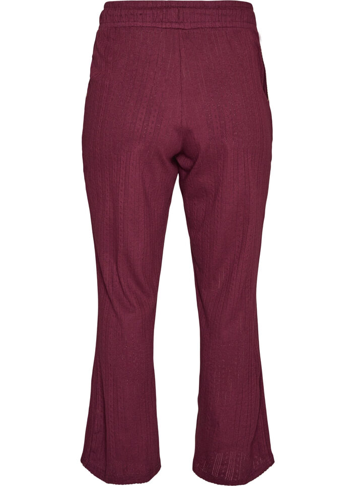 Pyjamahose aus Bio-Baumwolle mit Lochstickerei, Dunkles Bordeaux, Packshot image number 1