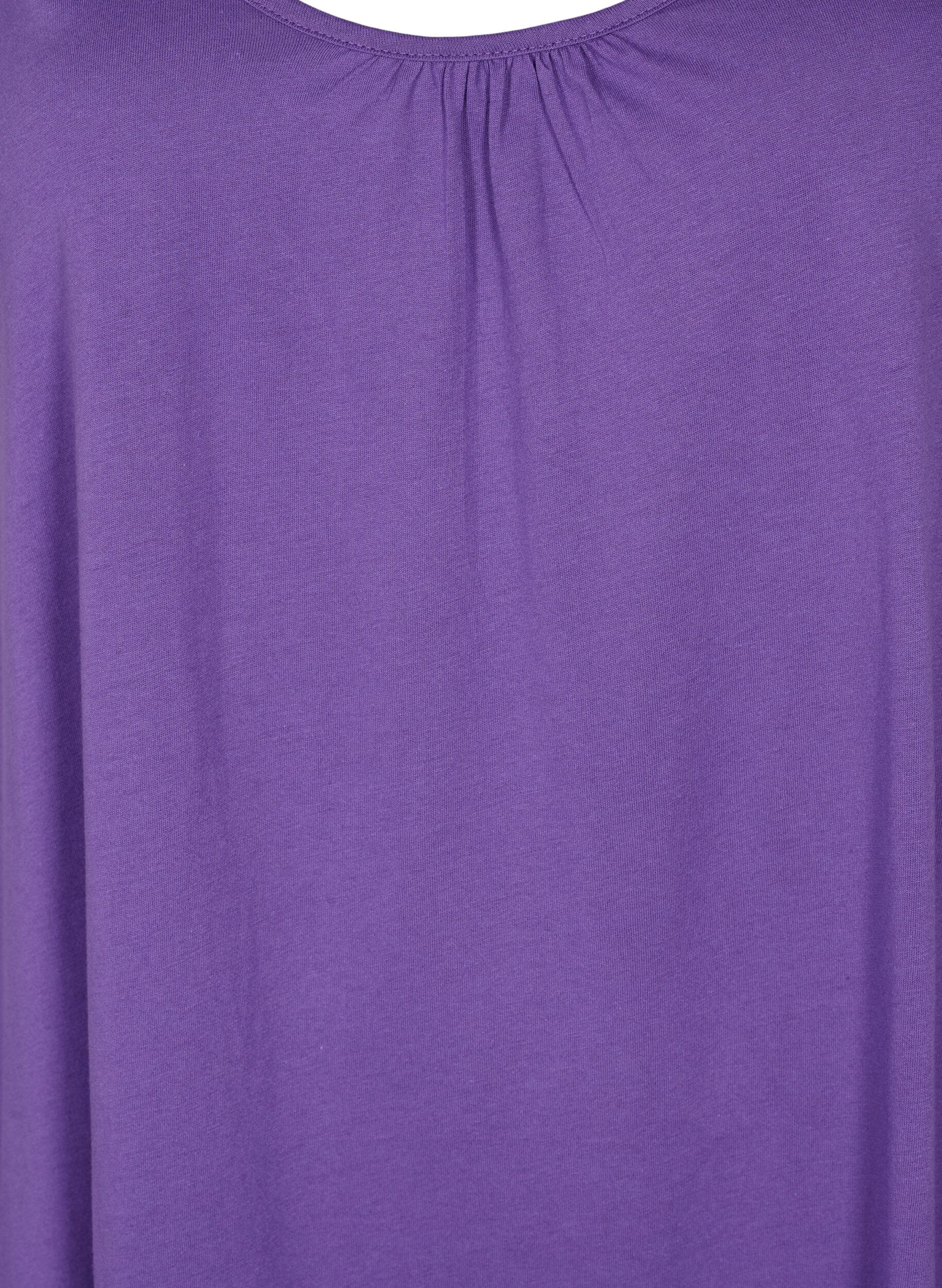 Zizzi 2er-Pack Tops aus einer Baumwollmischung, Deep Lavender/Black, Packshot image number 2