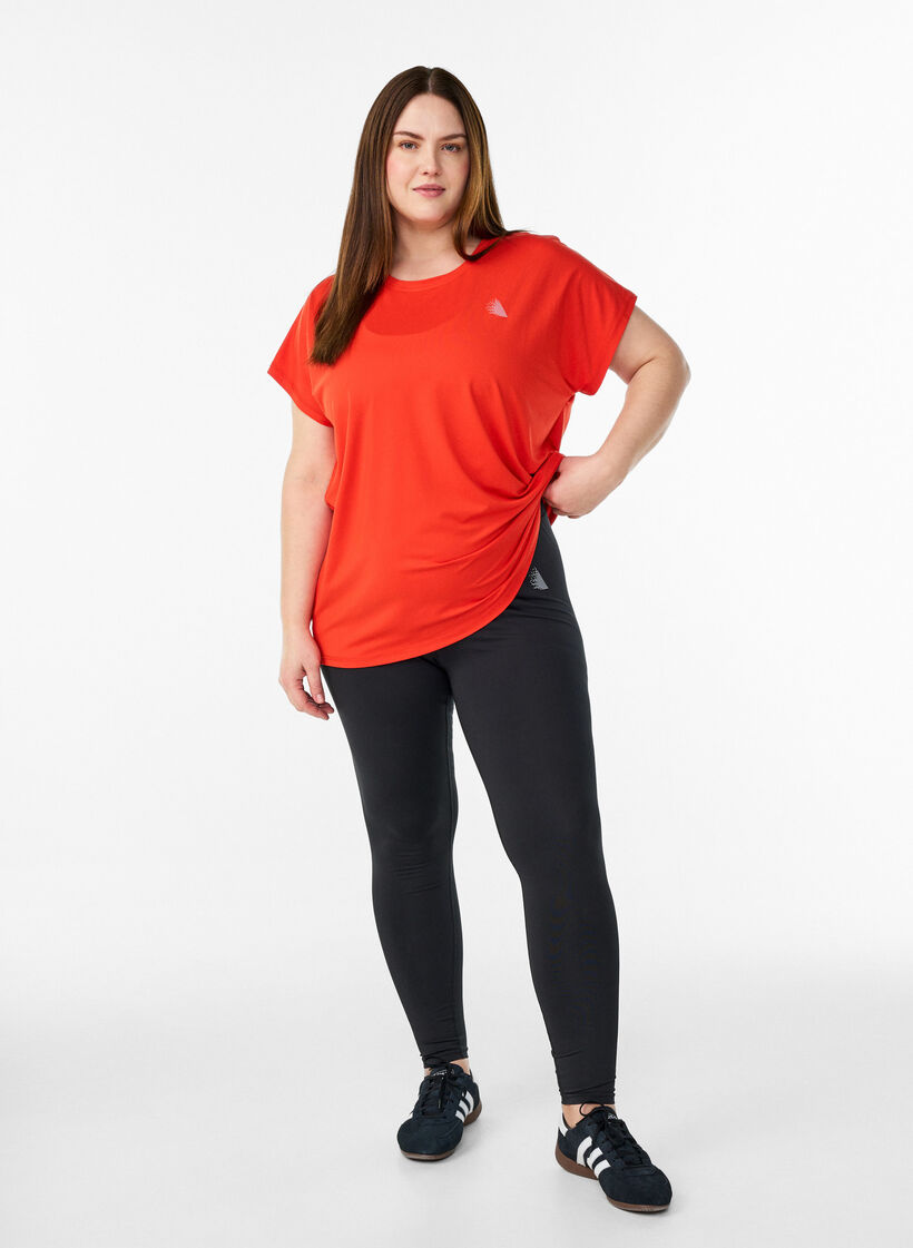 Einfarbiges Trainings-T-Shirt, Orange, Model image number 1