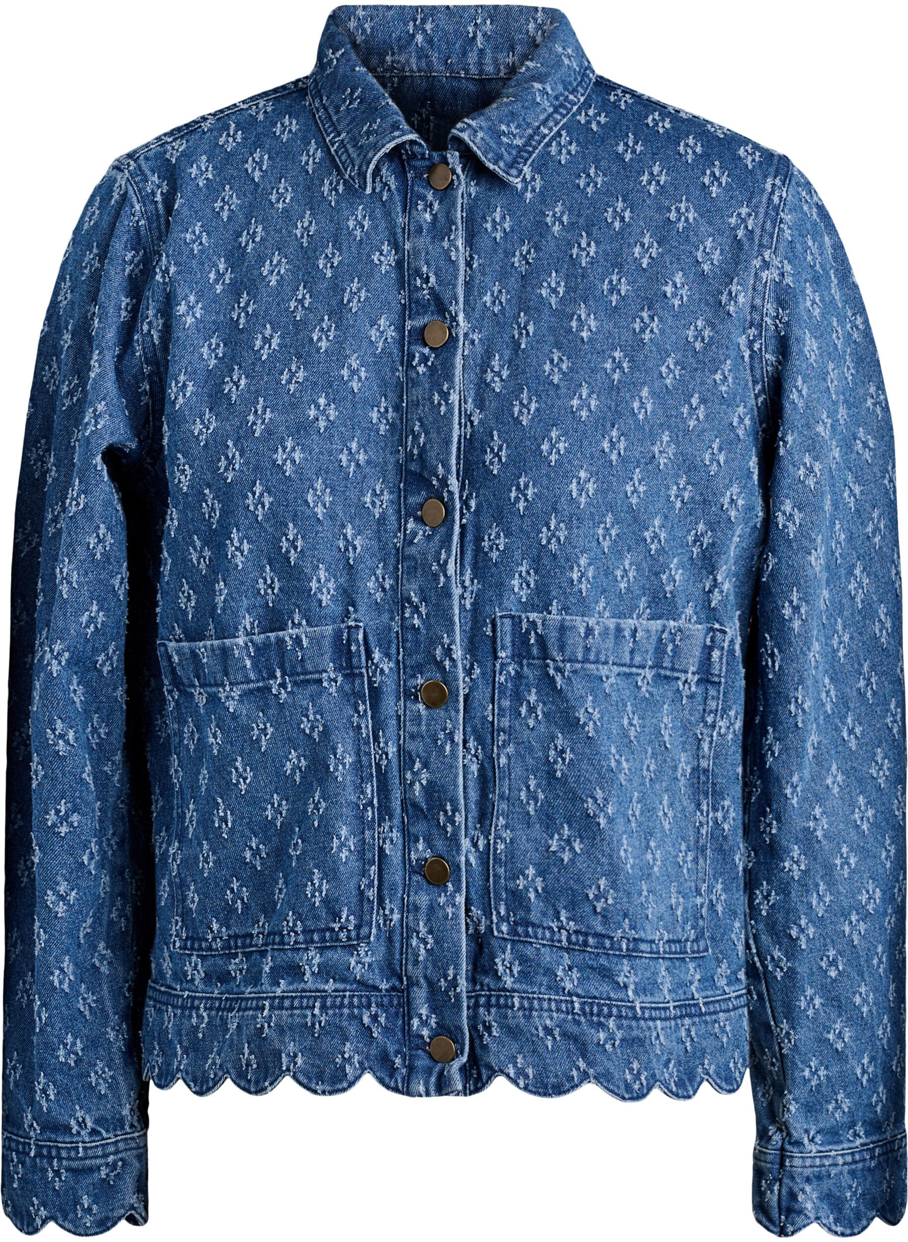 ZizziJeansjacke mit Destroyed-Muster, Blau, Packshot image number 0