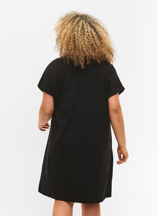 2er-Pack Kleider aus Baumwolle mit kurzen Ärmeln, Black/Black, Model image number 1