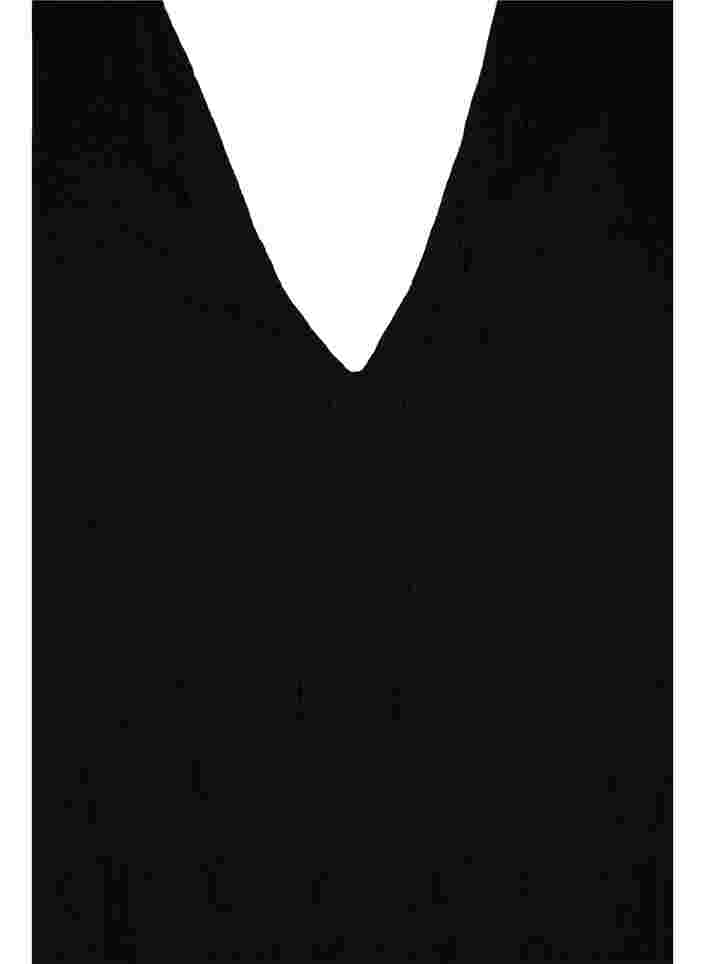 Tunika mit Struktur und 3/4-Ärmeln, Black, Packshot image number 1