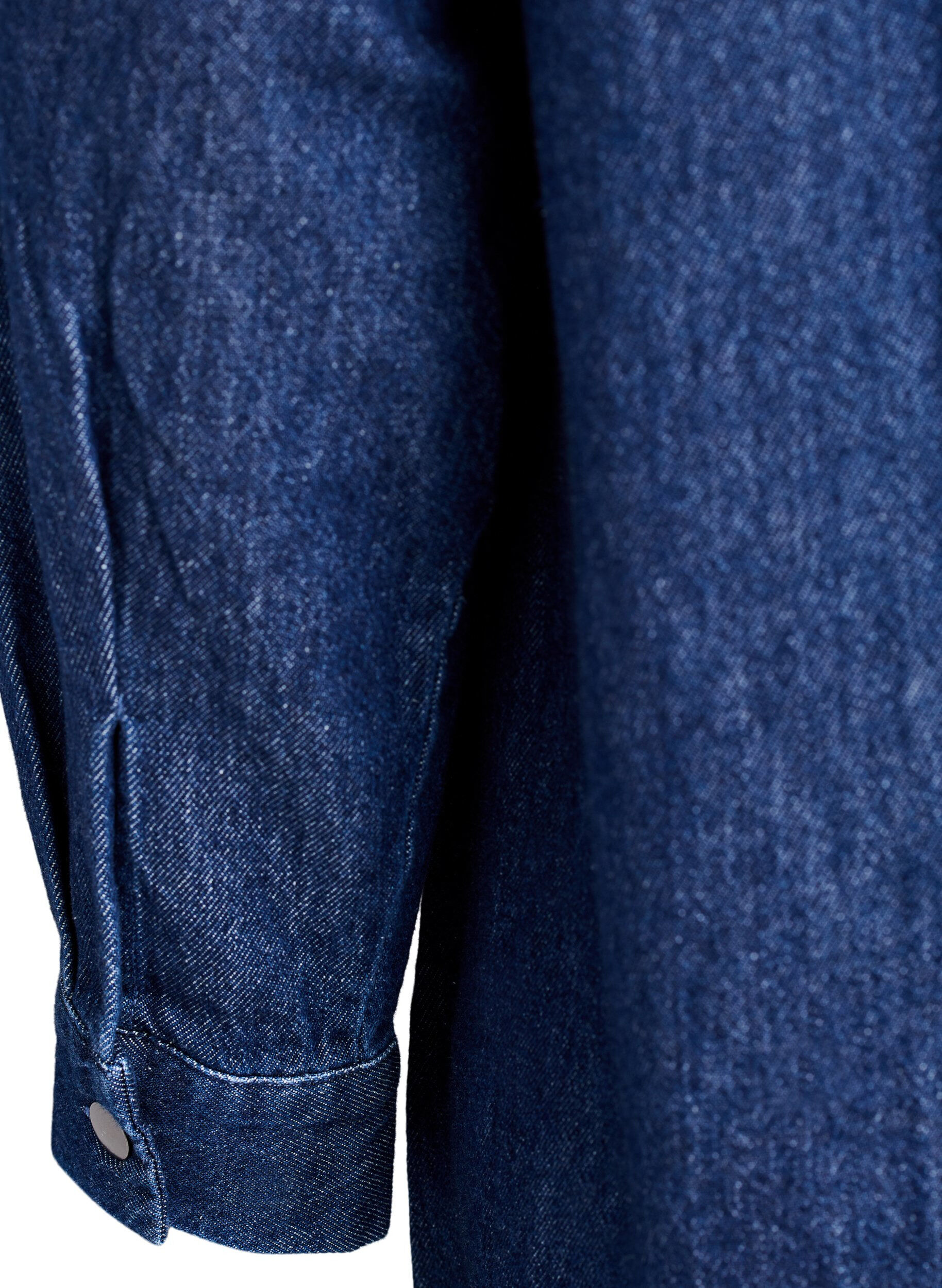 ZizziJeanskleid mit V-Ausschnitt und Kragen, Blau, Packshot image number 3