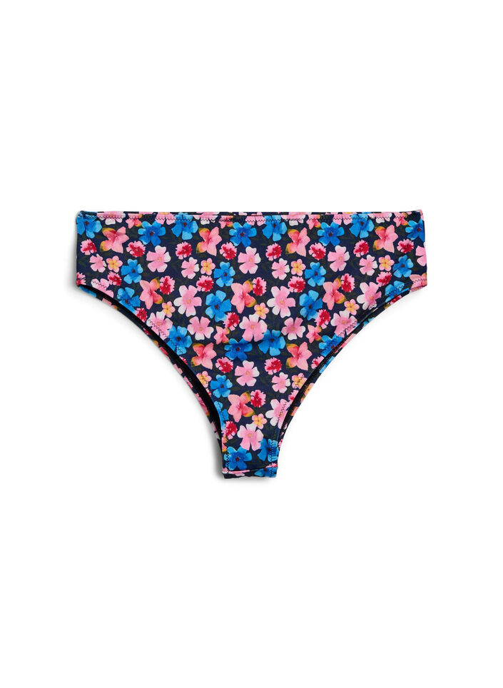 Gebl&uuml;mte Brazilian-Bikinihose, Rot, Packshot image number 1
