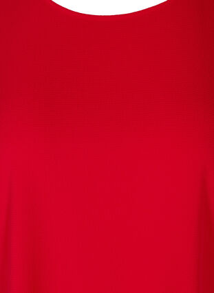 Bluse mit kurzen Ärmeln und Rundhalsausschnitt, Lipstick Red, Packshot image number 2