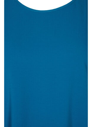 Bluse mit kurzen Ärmeln und Rundhalsausschnitt, Moroccan Blue, Packshot image number 2