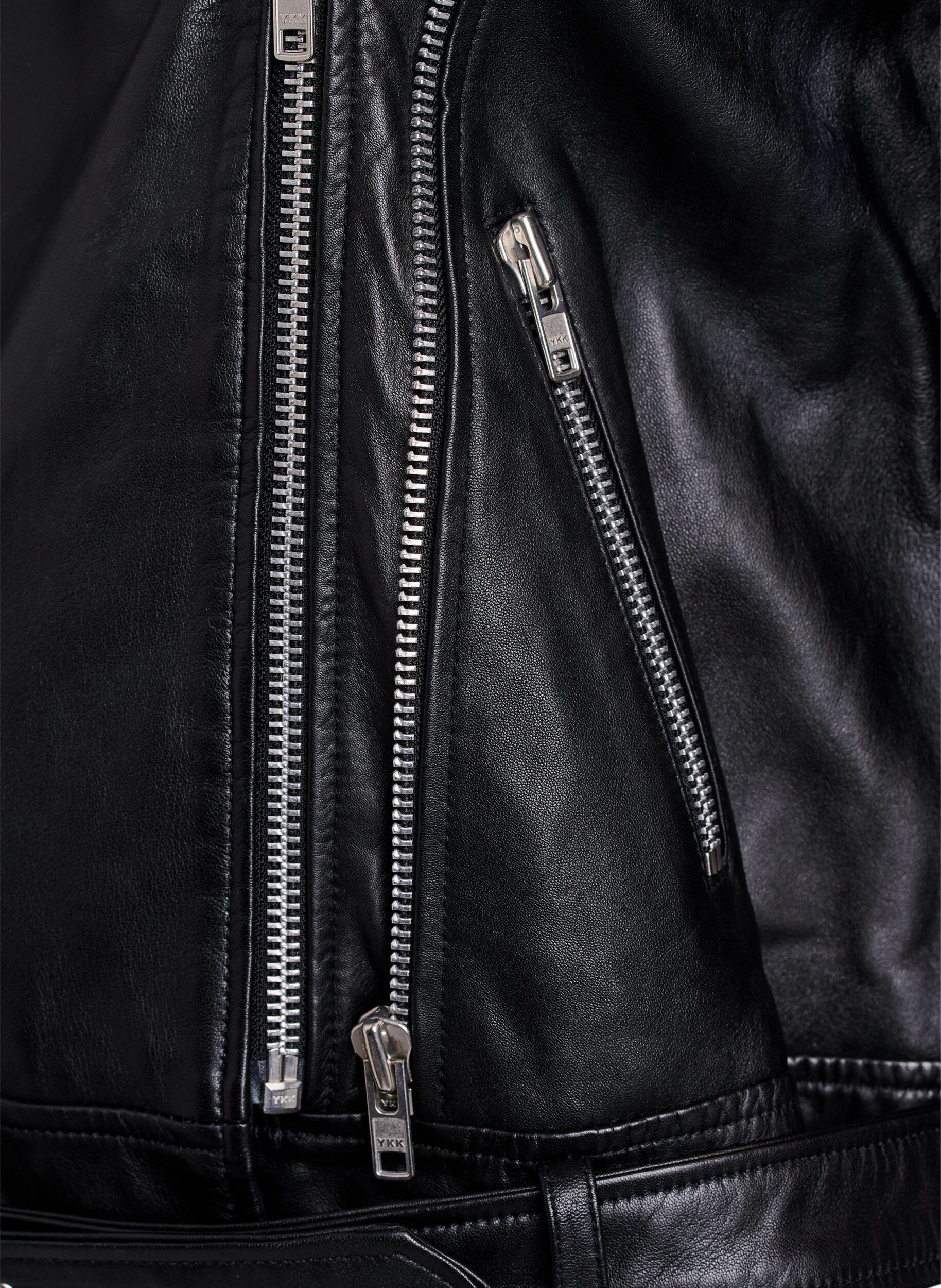 Zizzi Leder-Bikerjacke mit G&uuml;rtel, Schwarz, Packshot image number 2