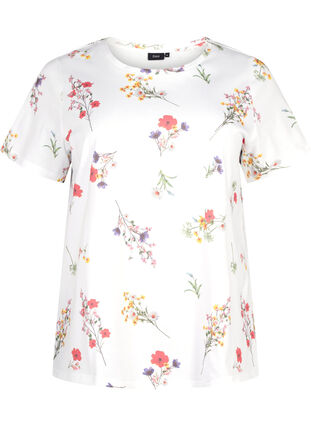 T-Shirt aus Bio-Baumwolle mit Blumendruck, Bright W. AOP Flower, Packshot image number 0